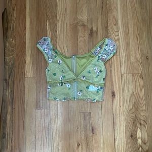 Lace Floral Green top